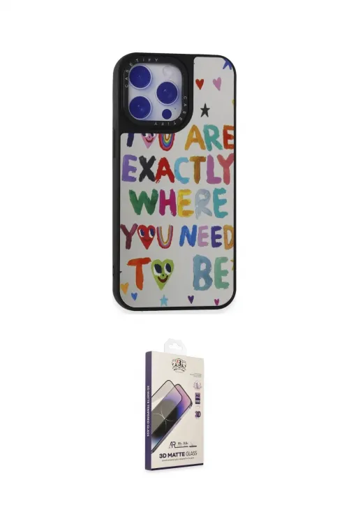ieg™ iPhone 15 Pro Max Kılıf Odak Klasik Serisi - Siyah Bilvis 3D Mat Cam Ekran Koruyucu
