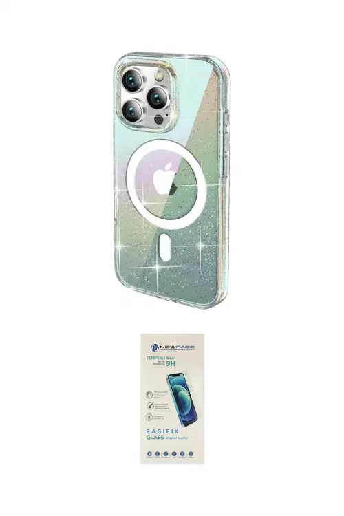 ieg™ iPhone 15 Pro Max Kılıf Odak Modern Serisi - Şeffaf Pasifik Cam Ekran Koruyucu