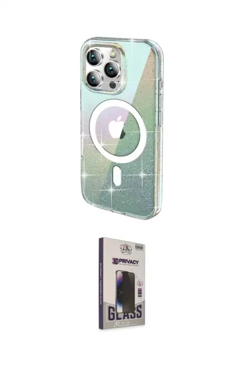 ieg™ iPhone 15 Pro Max Kılıf Odak Modern Serisi - Siyah Bilvis Hayalet Cam Ekran Koruyucu