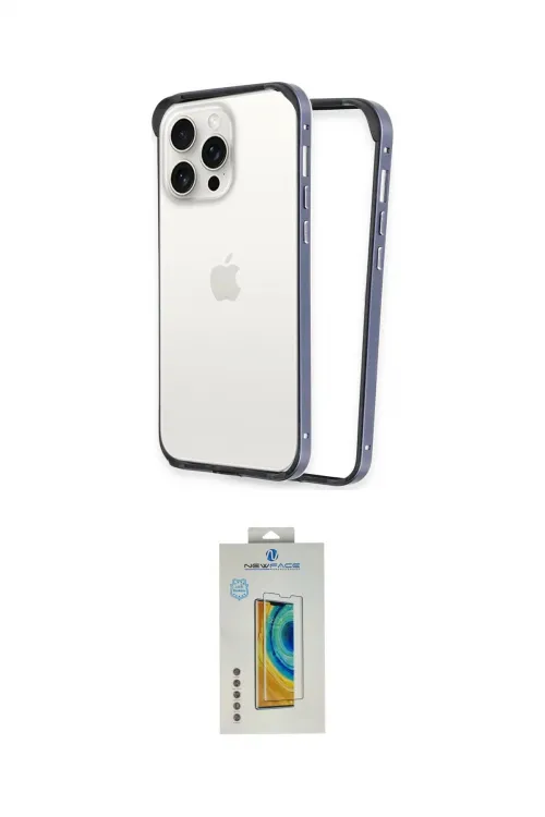 ieg™ iPhone 15 Pro Max Kılıf Pusula Asil Koleksiyonu - Siyah Polymer Nano Ekran Koruyucu