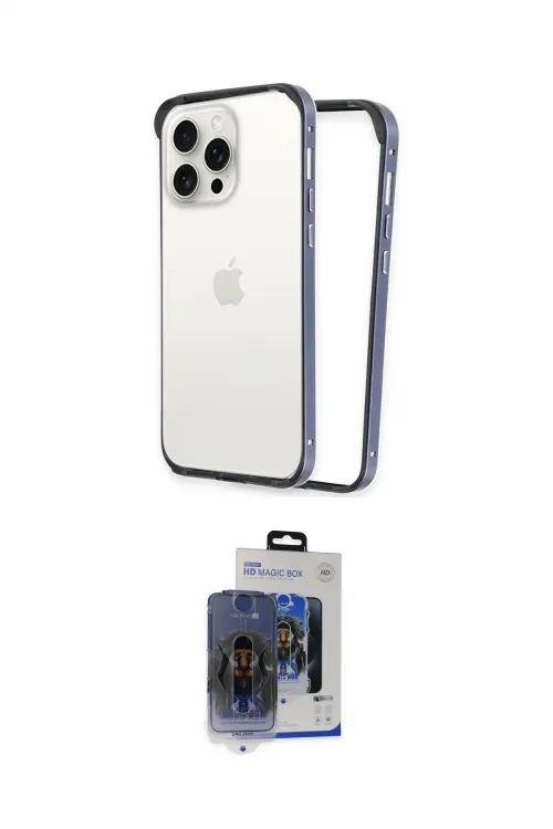ieg™ iPhone 15 Pro Max Kılıf Pusula Asil Koleksiyonu - Siyah Vanessa Magic Cam
