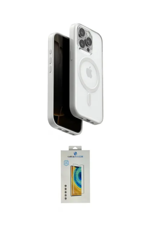 ieg™ iPhone 15 Pro Max Kılıf Pusula Form Serisi - Siyah Polymer Nano Ekran Koruyucu