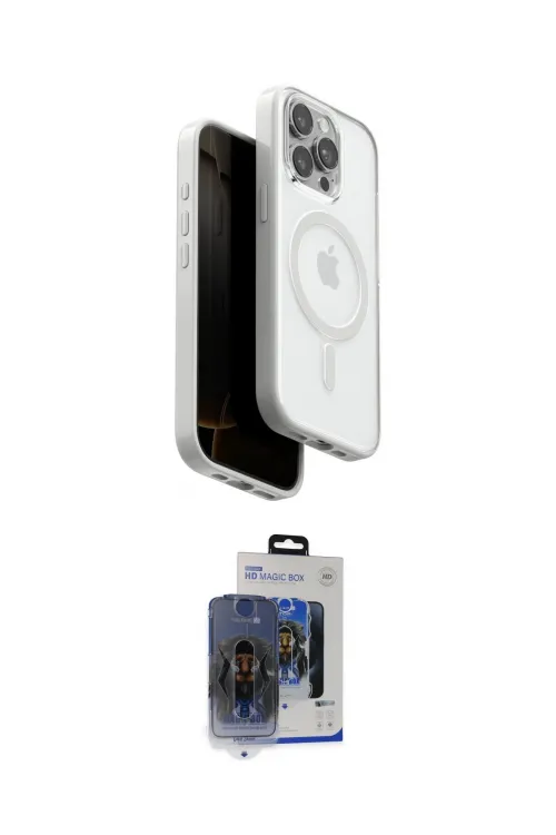 ieg™ iPhone 15 Pro Max Kılıf Pusula Form Serisi - Siyah Vanessa Magic Cam