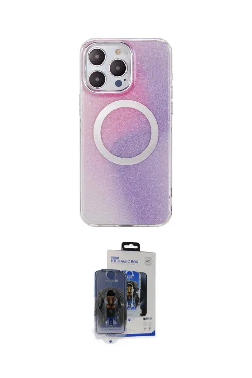 ieg™ iPhone 15 Pro Max Kılıf Pusula Form - Siyah Vanessa Magic Cam