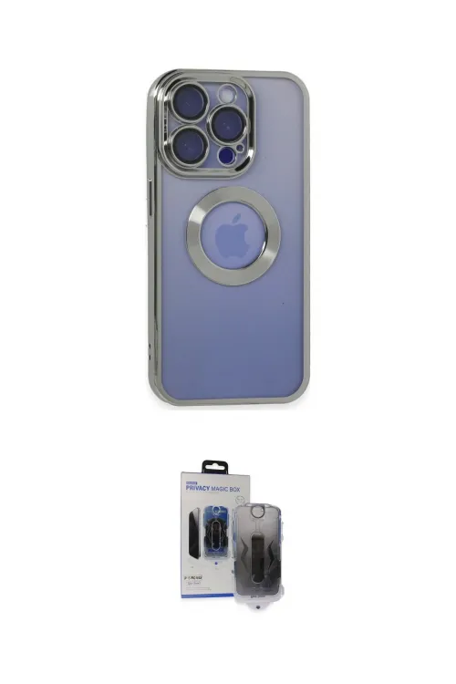 ieg™ iPhone 15 Pro Max Kılıf Pusula Form - Siyah Vanessa Magic Hayalet Cam