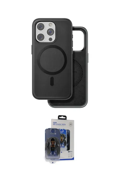 ieg™ iPhone 15 Pro Max Kılıf Pusula Işık Koleksiyonu - Siyah Vanessa Magic Cam