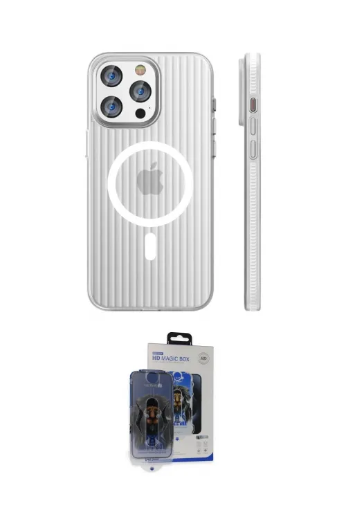 ieg™ iPhone 15 Pro Max Kılıf Pusula Minimal Koleksiyonu - Siyah Vanessa Magic Cam