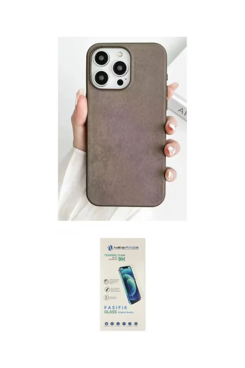 ieg™ iPhone 15 Pro Max Kılıf Pusula Modern - Şeffaf Pasifik Cam Ekran Koruyucu