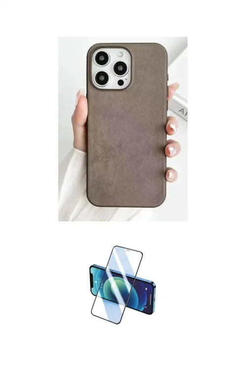 ieg™ iPhone 15 Pro Max Kılıf Pusula Modern - Siyah 3D Antistatik Seramik Nano Ekran Koruyucu