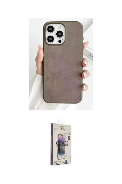 ieg™ iPhone 15 Pro Max Kılıf Pusula Modern - Siyah Bilvis 3D Cam Ekran Koruyucu