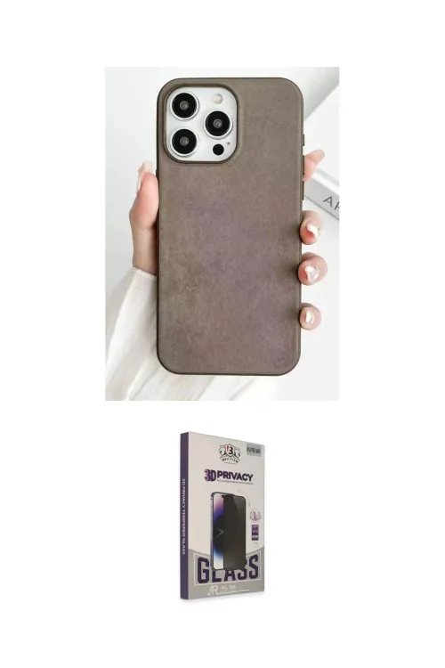 ieg™ iPhone 15 Pro Max Kılıf Pusula Modern - Siyah Bilvis Hayalet Cam Ekran Koruyucu