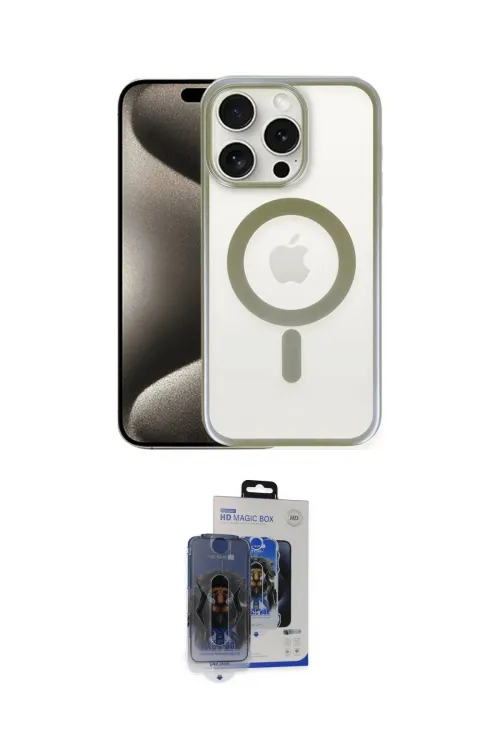 ieg™ iPhone 15 Pro Max Kılıf Siluet Çizgi Serisi - Siyah Vanessa Magic Cam