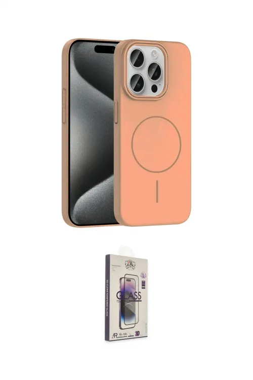 ieg™ iPhone 15 Pro Max Kılıf Siluet Doku Özel Seri - Siyah Bilvis 3D Cam Ekran Koruyucu