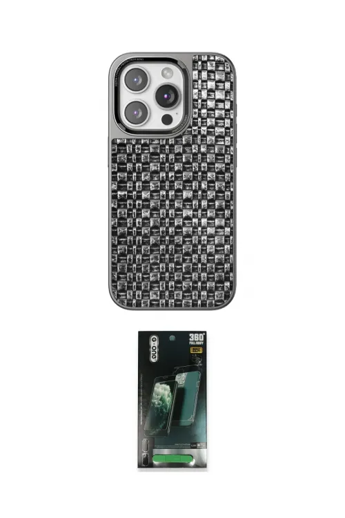 ieg™ iPhone 15 Pro Max Kılıf Siluet Form Serisi - Şeffaf 360 Full Body Arka Koruyucu