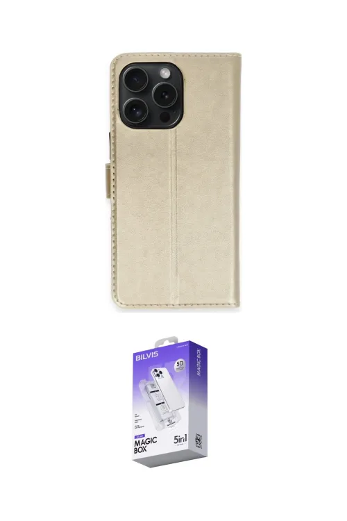 ieg™ iPhone 15 Pro Max Kılıf Siluet Işık Serisi - Siyah Bilvis 5in1 3D Magic Cam Ekran Koruyucu