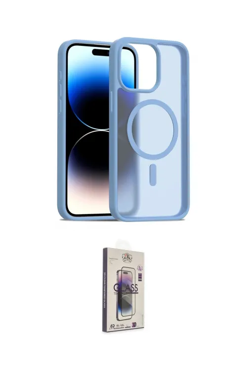 ieg™ iPhone 15 Pro Max Kılıf Siluet Minimal Prime - Siyah Bilvis 3D Cam Ekran Koruyucu
