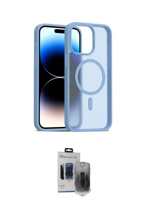 ieg™ iPhone 15 Pro Max Kılıf Siluet Minimal Prime - Siyah Vanessa Magic Hayalet Cam