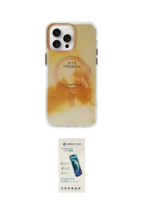 ieg™ iPhone 15 Pro Max Kılıf Ufuk Doku Prime - Şeffaf Pasifik Cam Ekran Koruyucu