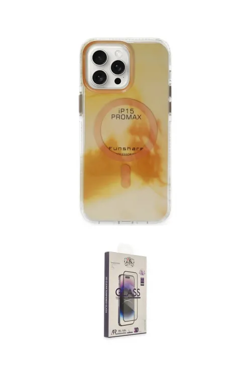 ieg™ iPhone 15 Pro Max Kılıf Ufuk Doku Prime - Siyah Bilvis 3D Cam Ekran Koruyucu