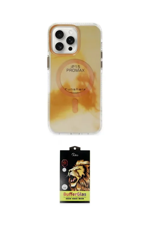 ieg™ iPhone 15 Pro Max Kılıf Ufuk Doku Prime - Siyah Buffer Cam Ekran Koruyucu