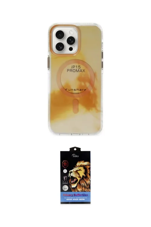 ieg™ iPhone 15 Pro Max Kılıf Ufuk Doku Prime - Siyah Buffer Hayalet Cam Ekran Koruyucu