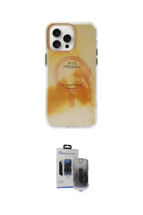 ieg™ iPhone 15 Pro Max Kılıf Ufuk Doku Prime - Siyah Vanessa Magic Hayalet Cam