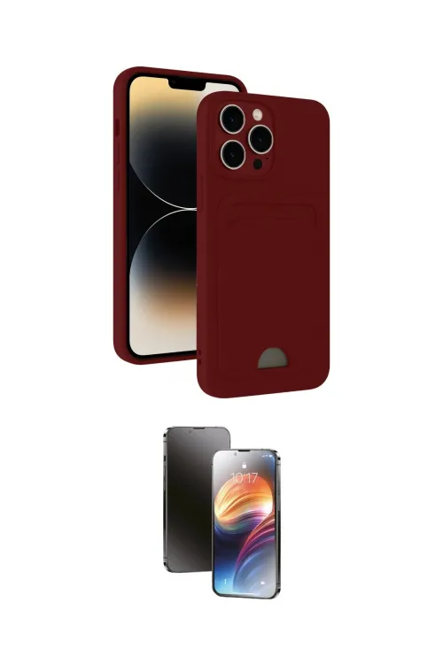 ieg™ iPhone 15 Pro Max Kılıf Vadi Çizgi Prime - Siyah 3D Antistatik Mat Seramik Nano Ekran Koruyucu