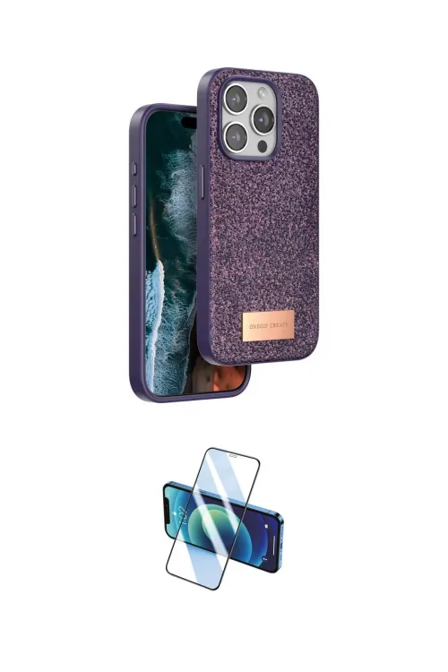 ieg™ iPhone 15 Pro Max Kılıf Vadi Klasik Serisi - Siyah 3D Antistatik Seramik Nano Ekran Koruyucu