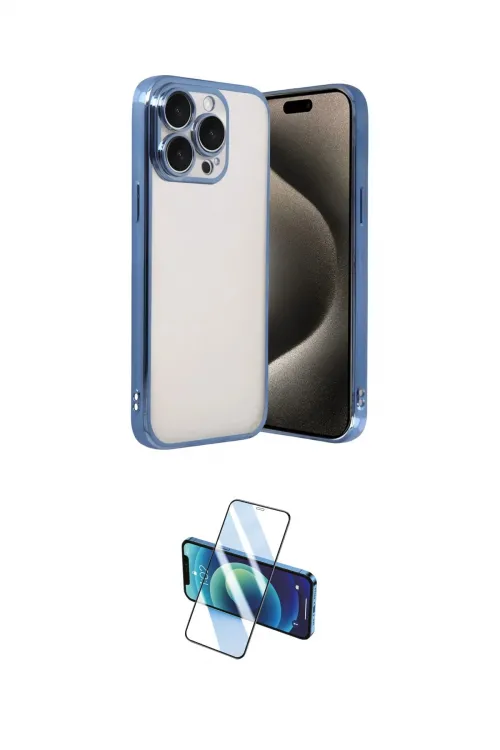 ieg™ iPhone 15 Pro Max Kılıf Vadi Minimal - Siyah 3D Antistatik Seramik Nano Ekran Koruyucu