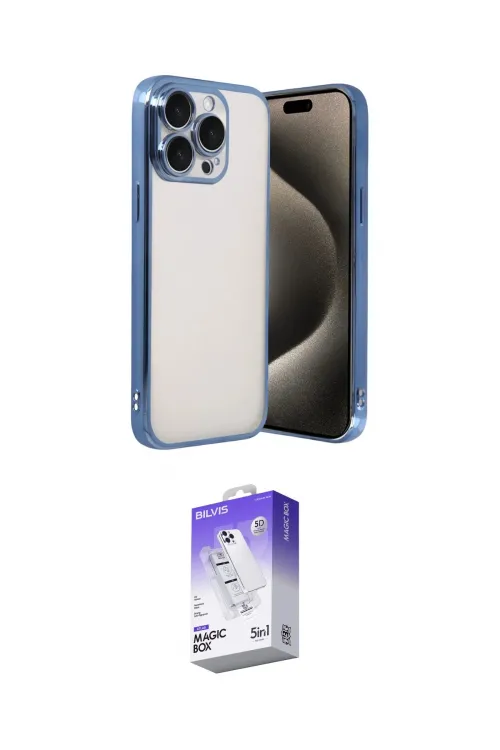 ieg™ iPhone 15 Pro Max Kılıf Vadi Minimal - Siyah Bilvis 5in1 3D Magic Cam Ekran Koruyucu
