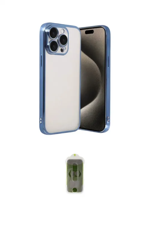 ieg™ iPhone 15 Pro Max Kılıf Vadi Minimal - Siyah Joko Magic 5D Hayalet Cam