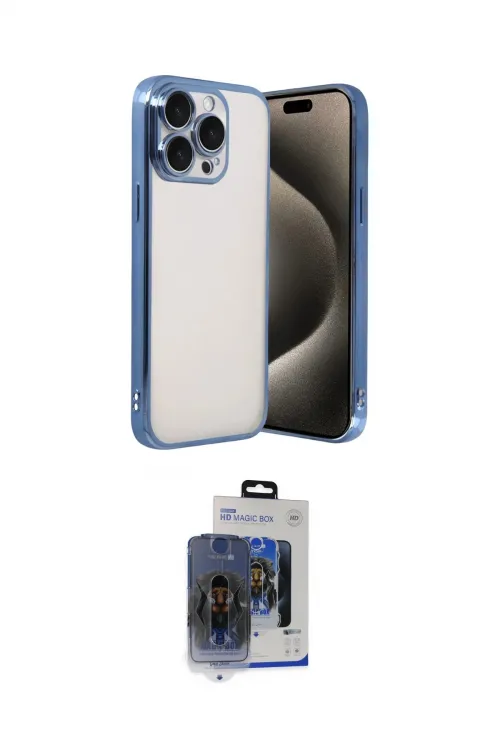 ieg™ iPhone 15 Pro Max Kılıf Vadi Minimal - Siyah Vanessa Magic Cam
