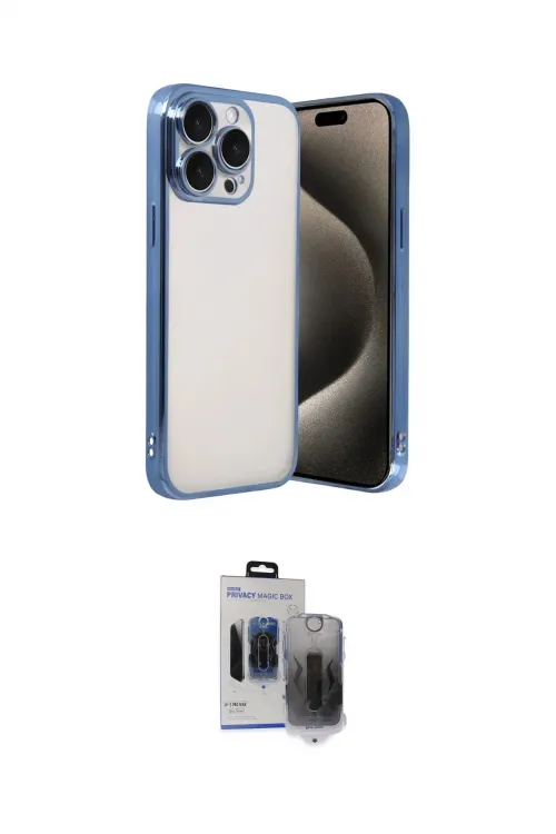 ieg™ iPhone 15 Pro Max Kılıf Vadi Minimal - Siyah Vanessa Magic Hayalet Cam