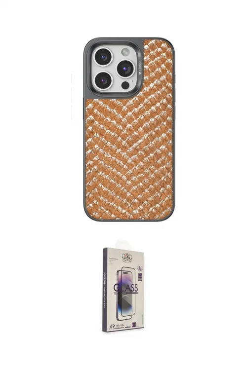 ieg™ iPhone 15 Pro Max Kılıf Vadi Özel Seri - Siyah Bilvis 3D Cam Ekran Koruyucu