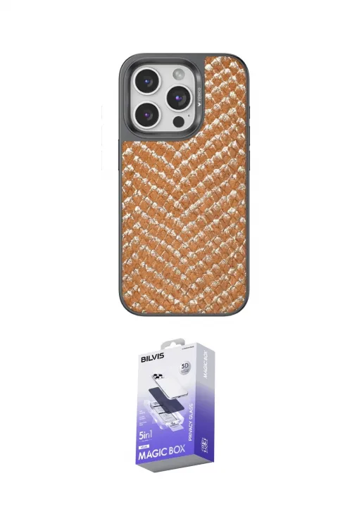 ieg™ iPhone 15 Pro Max Kılıf Vadi Özel Seri - Siyah Bilvis 5in1 5D Magic Hayalet Cam Ekran Koruyucu