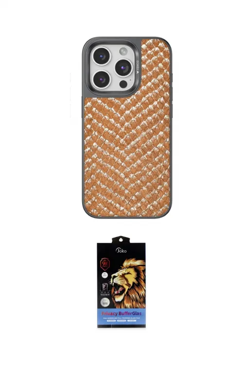 ieg™ iPhone 15 Pro Max Kılıf Vadi Özel Seri - Siyah Buffer Hayalet Cam Ekran Koruyucu