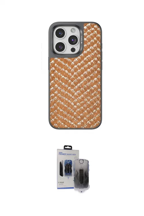 ieg™ iPhone 15 Pro Max Kılıf Vadi Özel Seri - Siyah Vanessa Magic Hayalet Cam