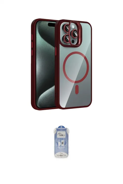 ieg™ iPhone 15 Pro Max Kılıf Yadigar Asil Koleksiyonu - Siyah Joko Magic 5D Cam