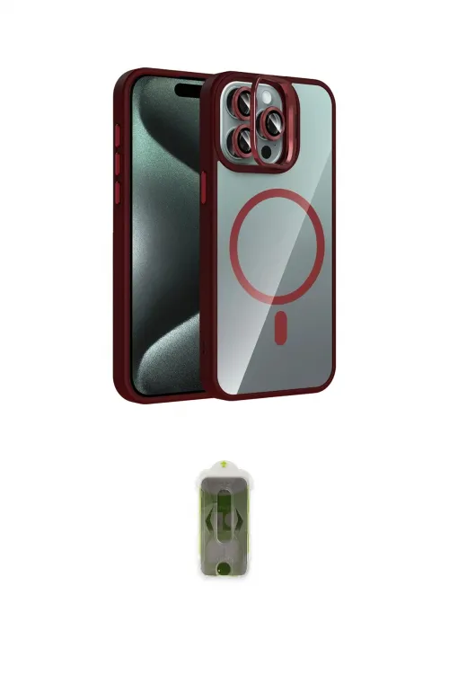 ieg™ iPhone 15 Pro Max Kılıf Yadigar Asil Koleksiyonu - Siyah Joko Magic 5D Hayalet Cam
