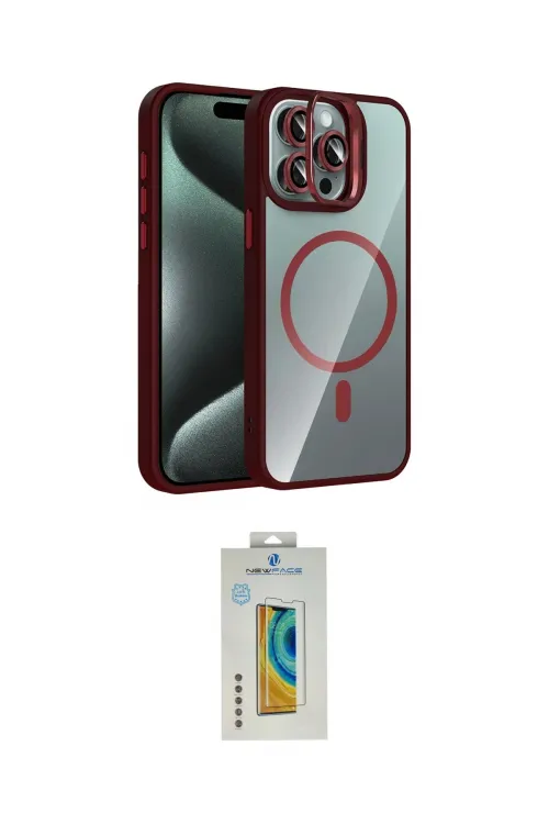 ieg™ iPhone 15 Pro Max Kılıf Yadigar Asil Koleksiyonu - Siyah Polymer Nano Ekran Koruyucu