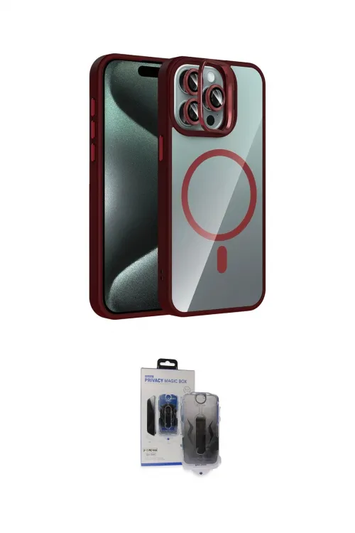 ieg™ iPhone 15 Pro Max Kılıf Yadigar Asil Koleksiyonu - Siyah Vanessa Magic Hayalet Cam