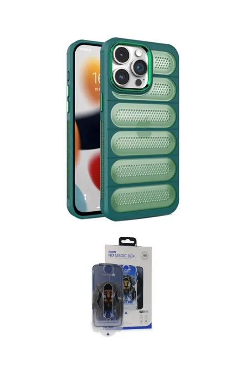ieg™ iPhone 15 Pro Max Kılıf Yadigar Doku Özel Seri - Siyah Vanessa Magic Cam