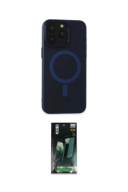 ieg™ iPhone 15 Pro Max Kılıf Yadigar Işık - Siyah 360 Mat Full Body Arka Koruyucu