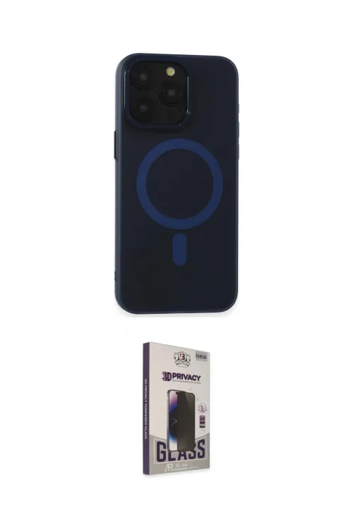 ieg™ iPhone 15 Pro Max Kılıf Yadigar Işık - Siyah Bilvis Hayalet Cam Ekran Koruyucu