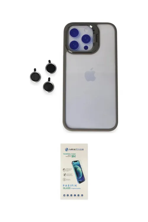 ieg™ iPhone 15 Pro Max Kılıf Yankı Asil Serisi - Şeffaf Pasifik Cam Ekran Koruyucu