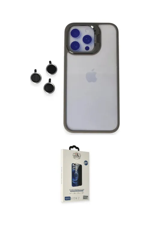 ieg™ iPhone 15 Pro Max Kılıf Yankı Asil Serisi - Siyah Bilvis Hayalet Cam Ekran Koruyucu