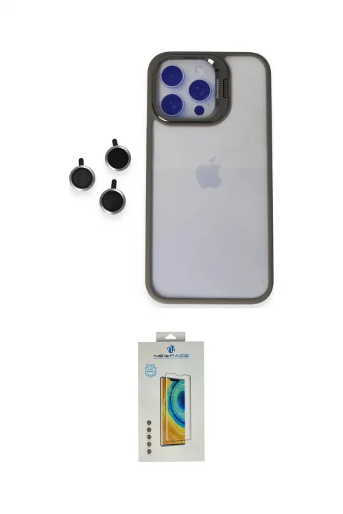 ieg™ iPhone 15 Pro Max Kılıf Yankı Asil Serisi - Siyah Polymer Nano Ekran Koruyucu