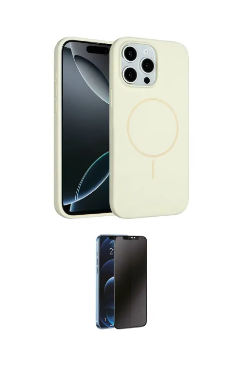 ieg™ iPhone 15 Pro Max Kılıf Yankı Form Serisi - Siyah 3D Antistatik Hayalet Cam Ekran Koruyucu