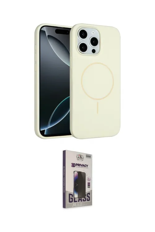 ieg™ iPhone 15 Pro Max Kılıf Yankı Form Serisi - Siyah Bilvis Hayalet Cam Ekran Koruyucu