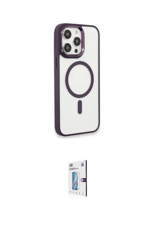 ieg™ iPhone 15 Pro Max Kılıf Yankı Işık Özel Seri - Siyah Bilvis 0.18mm Plus Cam Ekran Koruyucu